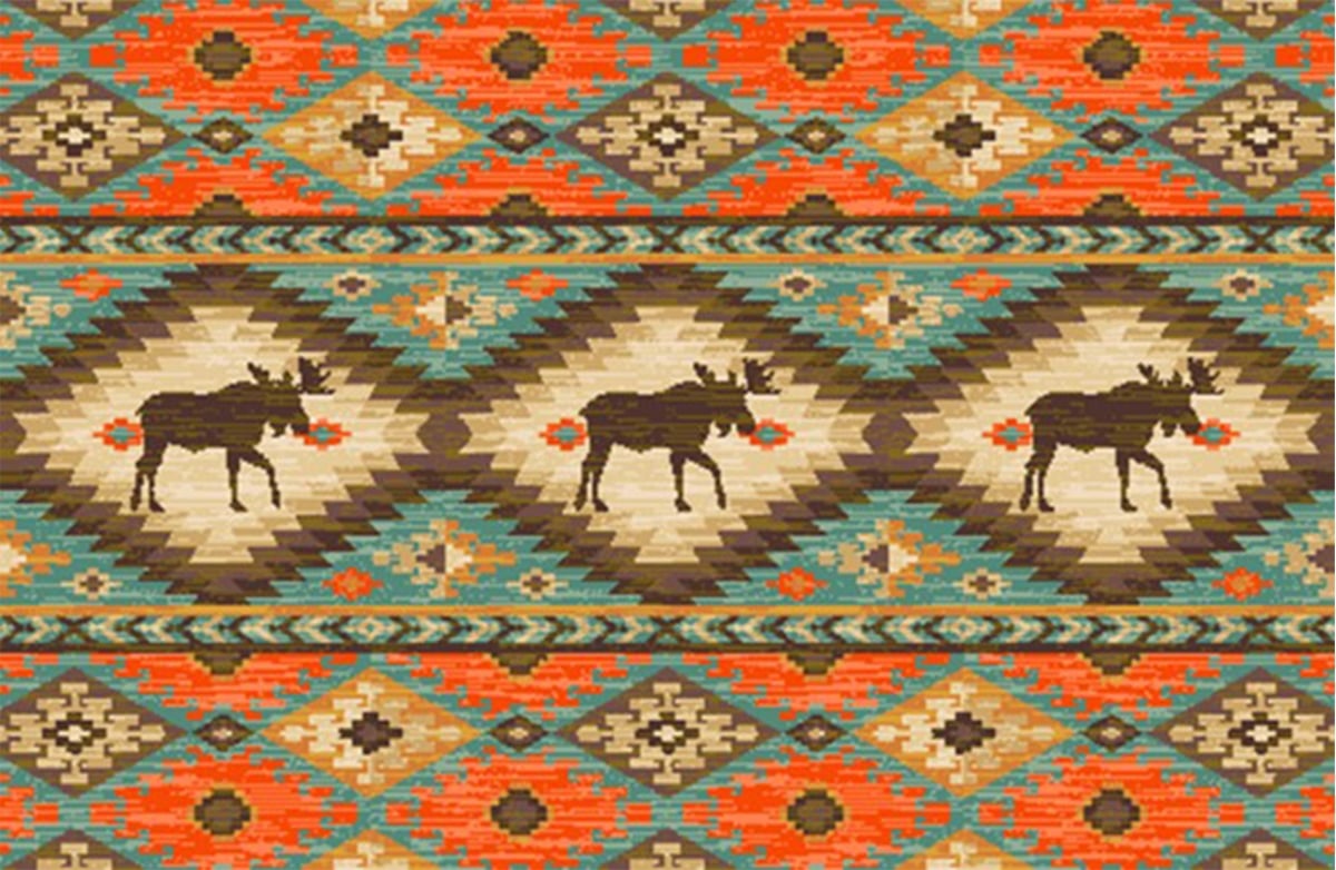 30 x 46 in. Cozy Cabin Yukon Printed Nylon Kitchen Mat & Rug, Multi Color