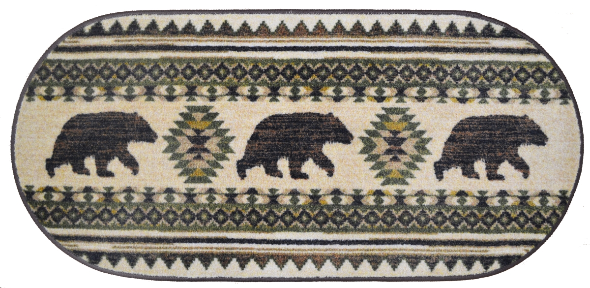 20 x 44 in. Cozy Cabin Bear Brothers Printed Nylon Kitchen Mat & Rug, Multi Color