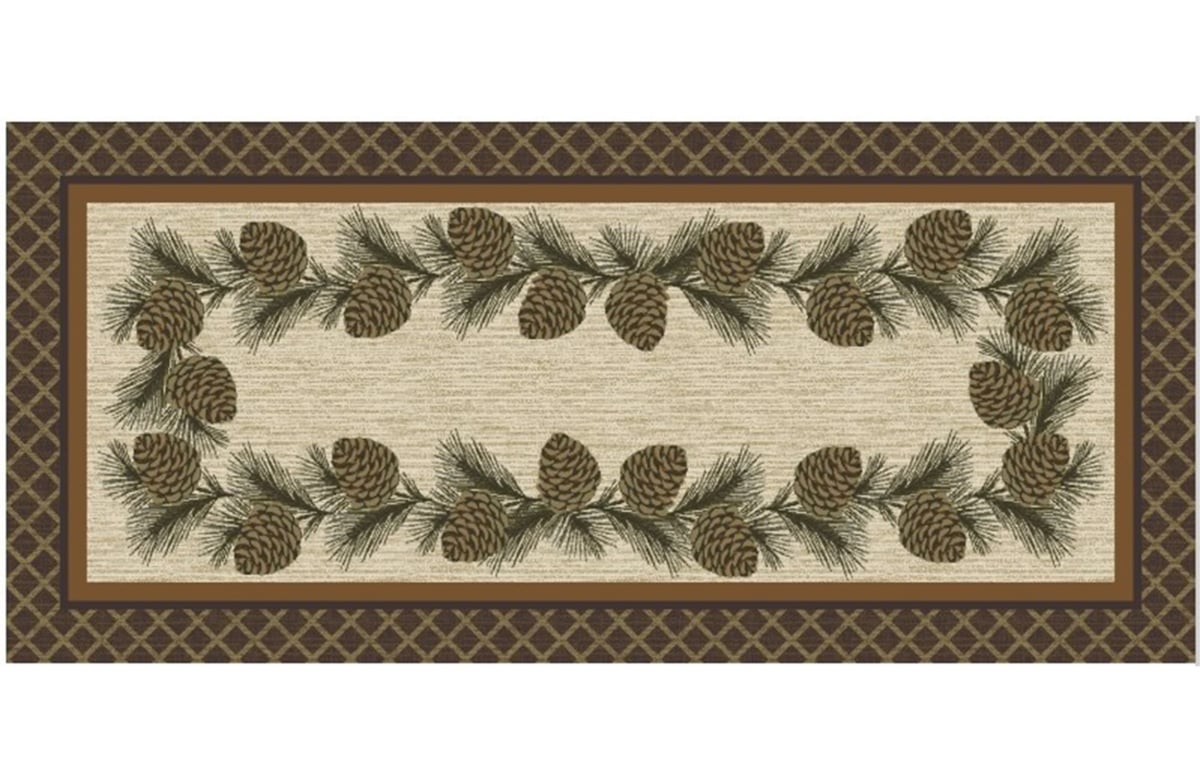 Picture of Mayberry Rug CC20678 20X44 20 x 44 in. Cozy Cabin Broken Printed Nylon Kitchen Mat & Rug&#44; Branch