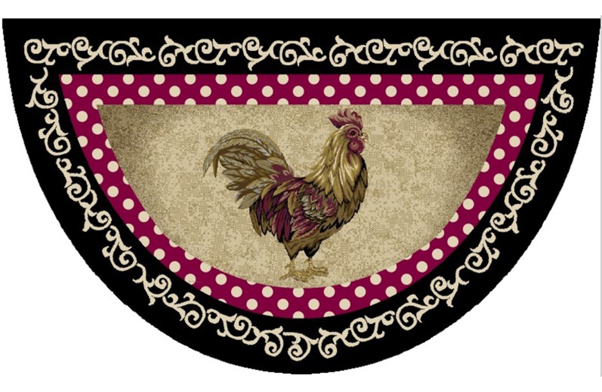 19 x 31 in. Cozy Cabin Free Range Printed Nylon Kitchen Mat & Rug, Black