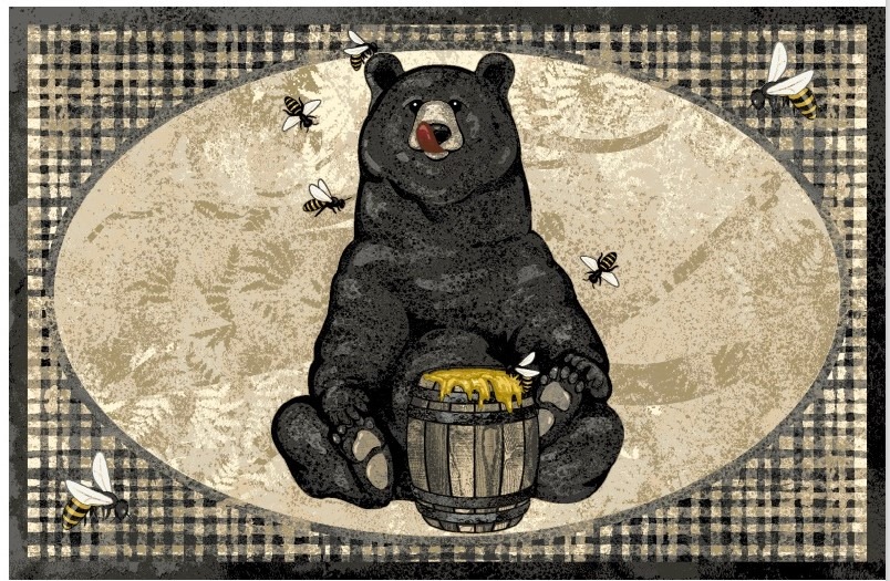30 x 46 in. Honey Bear Area Rug, Black