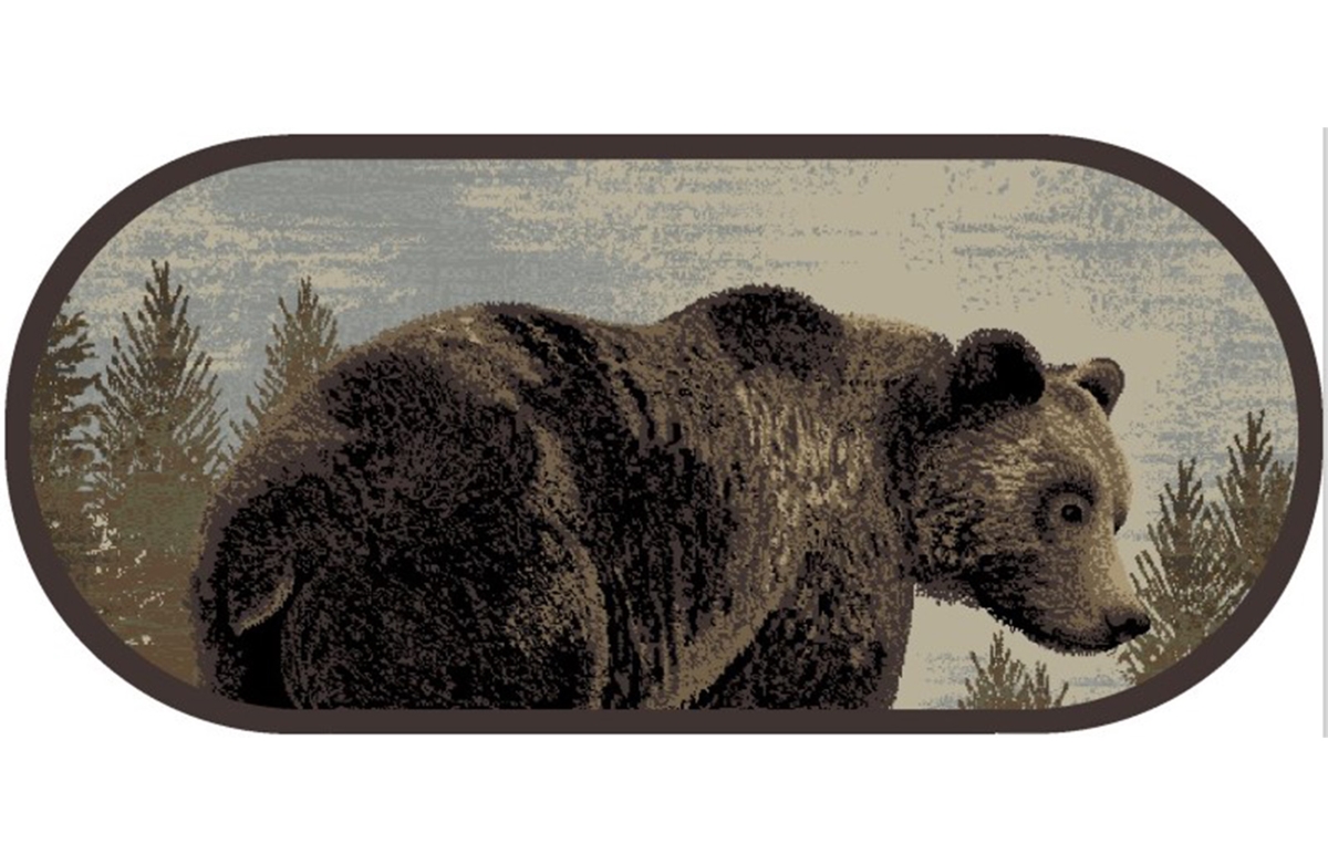 20 x 44 in. Cozy Cabin Looking Back Printed Nylon Kitchen Mat & Rug