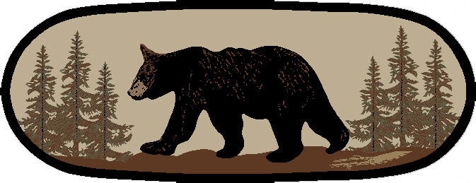 26 x 63 in. Oval American Destination Area Rug - Bearwalk