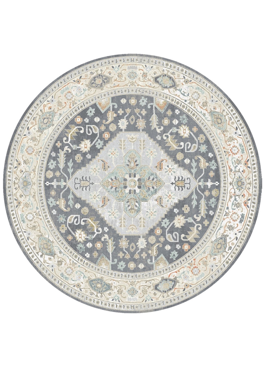 WD4032 8RD 7 ft. 10 in. Windsor Aria Round Rug, Ivory
