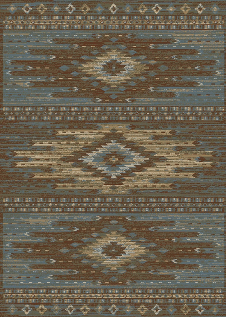 2 ft. 3 in. x 7 ft. 7 in. Lodge King Diamond Head Area Rug - Blue