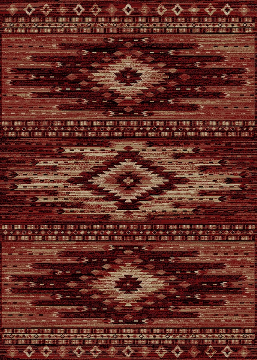 LK9419 2X8 2 ft. 3 in. x 7 ft. 7 in. Lodge King Diamond Head Area Rug, Red