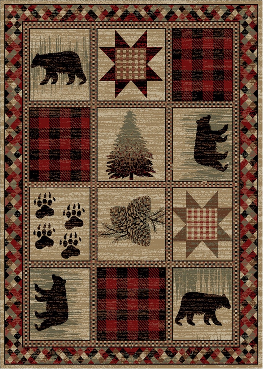 5 ft. 3 in. x 7 ft. 3 in. Hearthside Hollow Point Area Rug, Red