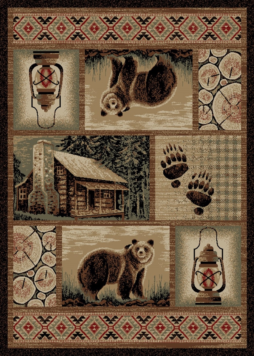 7 ft. 10 in. x 9 ft. 10 in. Hearthside Cabin Hideaway Area Rug, Brown