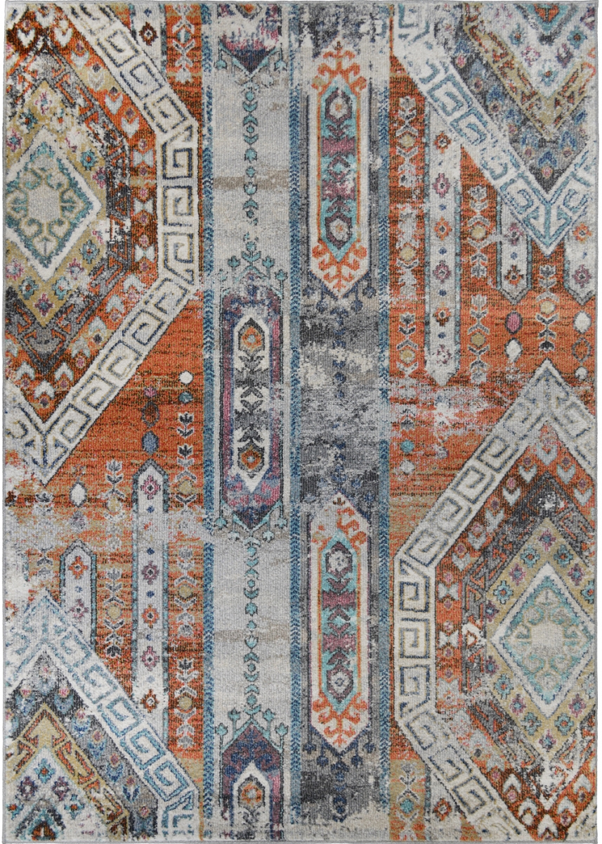 5 ft. 3 in. x 7 ft. 3 in. Barcelona Mayan Area Rug - Rust