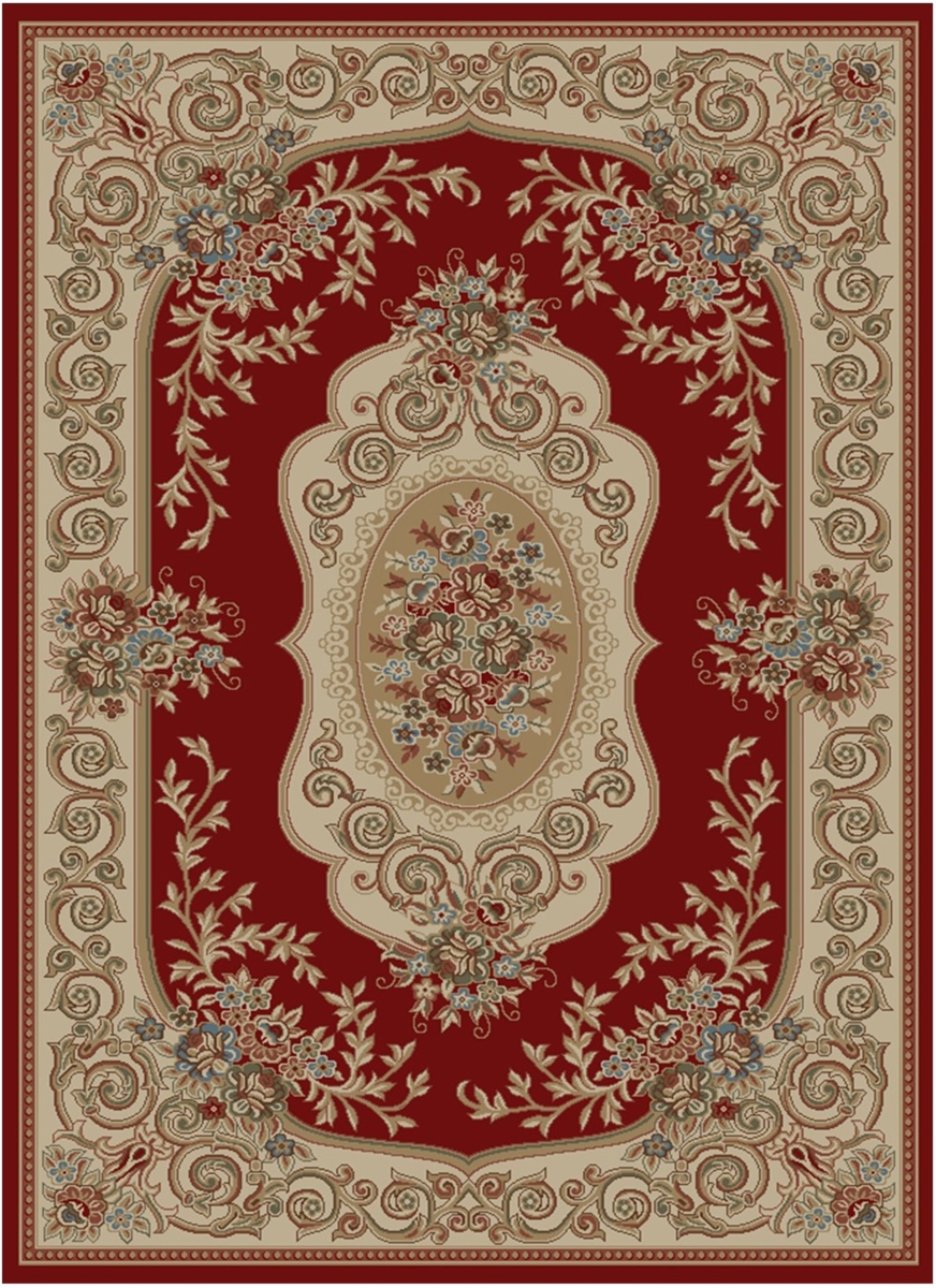 Home Town Lyon Claret Area Rug - Ivory - 5 ft. 3 in. x 7 ft. 7 in.