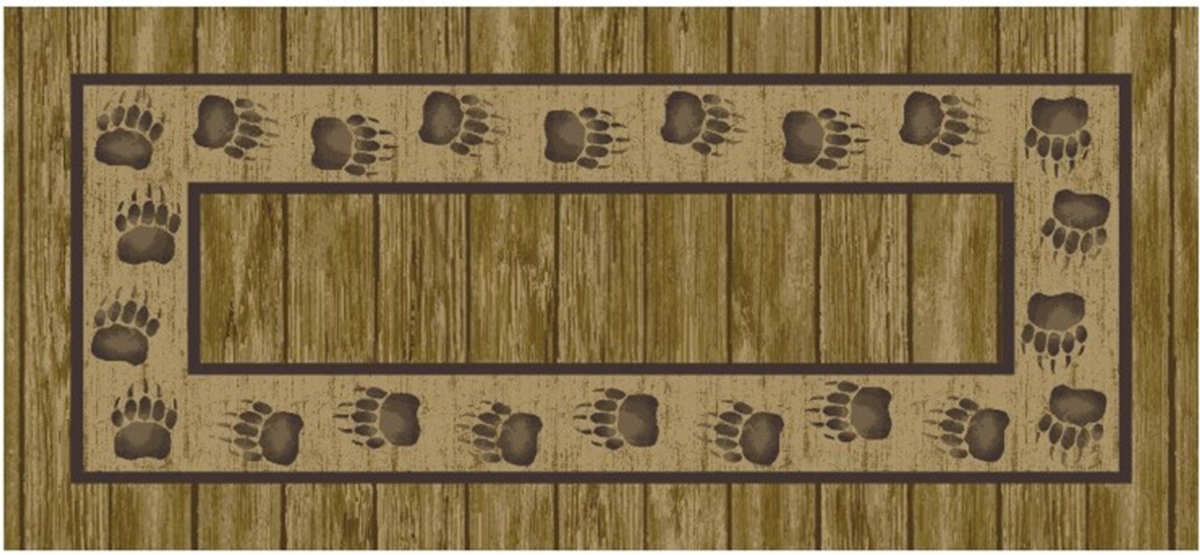 20 x 44 in. Trackside Nylon Rectangle Area Rug, Brown
