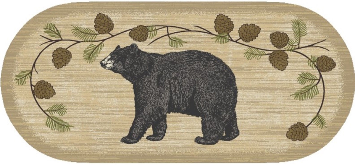 Picture of Mayberry Rug CC20762 20X44 20 x 44 in. Cozy Cabin Bear Sighting Printed Nylon Kitchen Mat & Rug