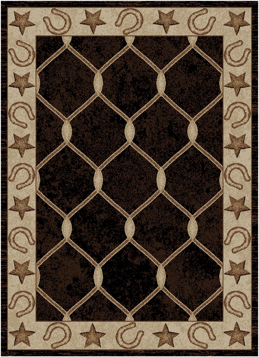 HS6483 5X8 5 ft. 3 in. x 7 ft. 3 in. Hearthside Midnight Trail Black Rectangle Area Rug
