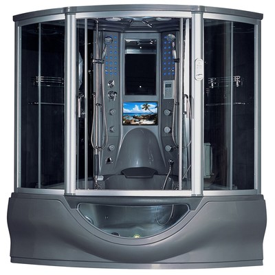 Superior Combination Steam Shower With Jetted Tub, Grey