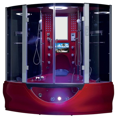 Superior Combination Steam Shower With Jetted Tub, Red