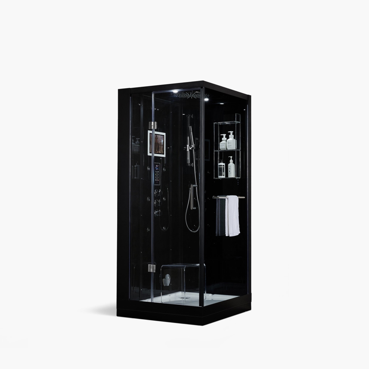 203 37 x 37 x 88 in. Arezzo Left Steam Shower, Black