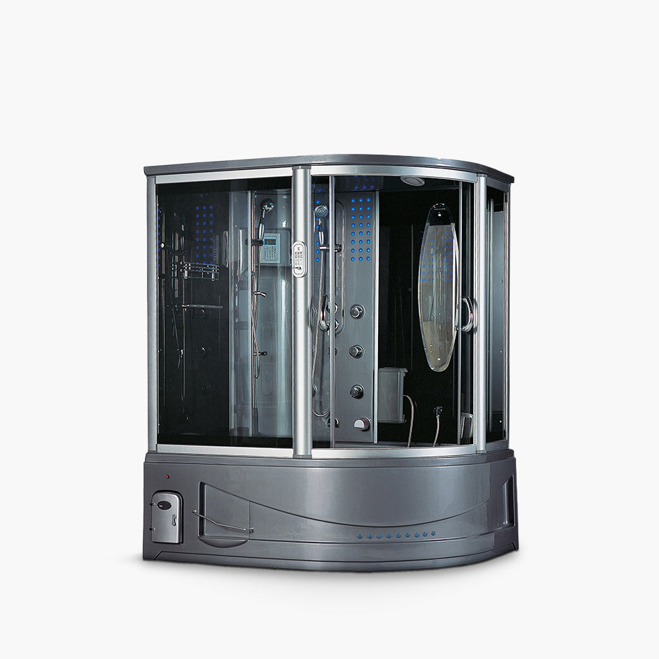 122 67 x 51 x 88 in. Siena Left Steam Shower, Gray