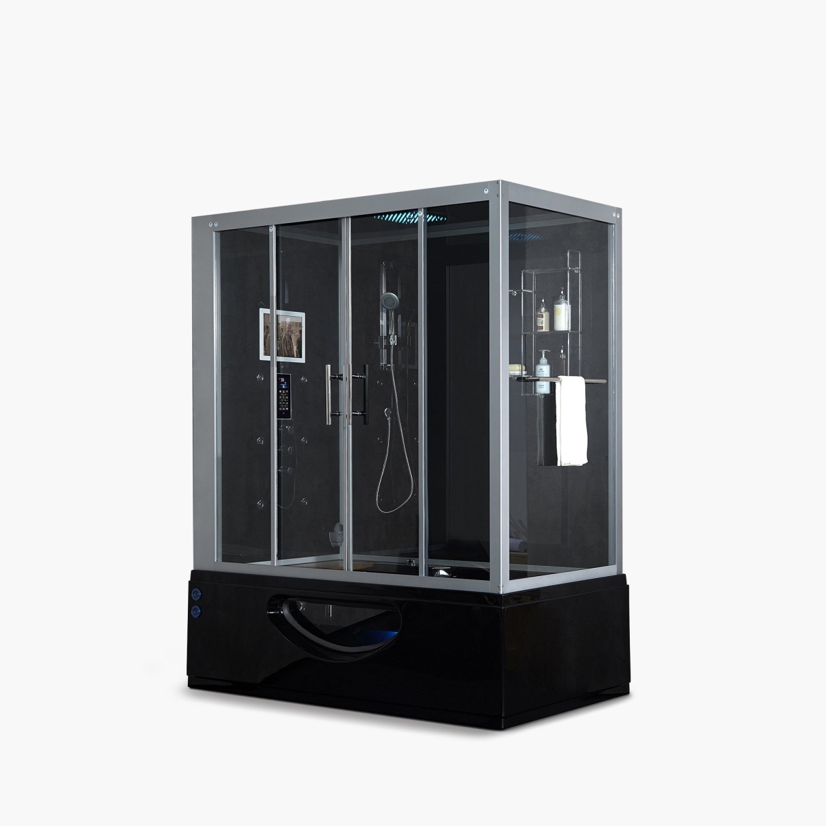 110 71 x 38 x 88 in. Catania Left Steam Shower, Black