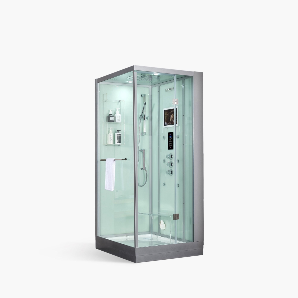 200 37 x 37 x 88 in. Arezzo Right Steam Shower, White