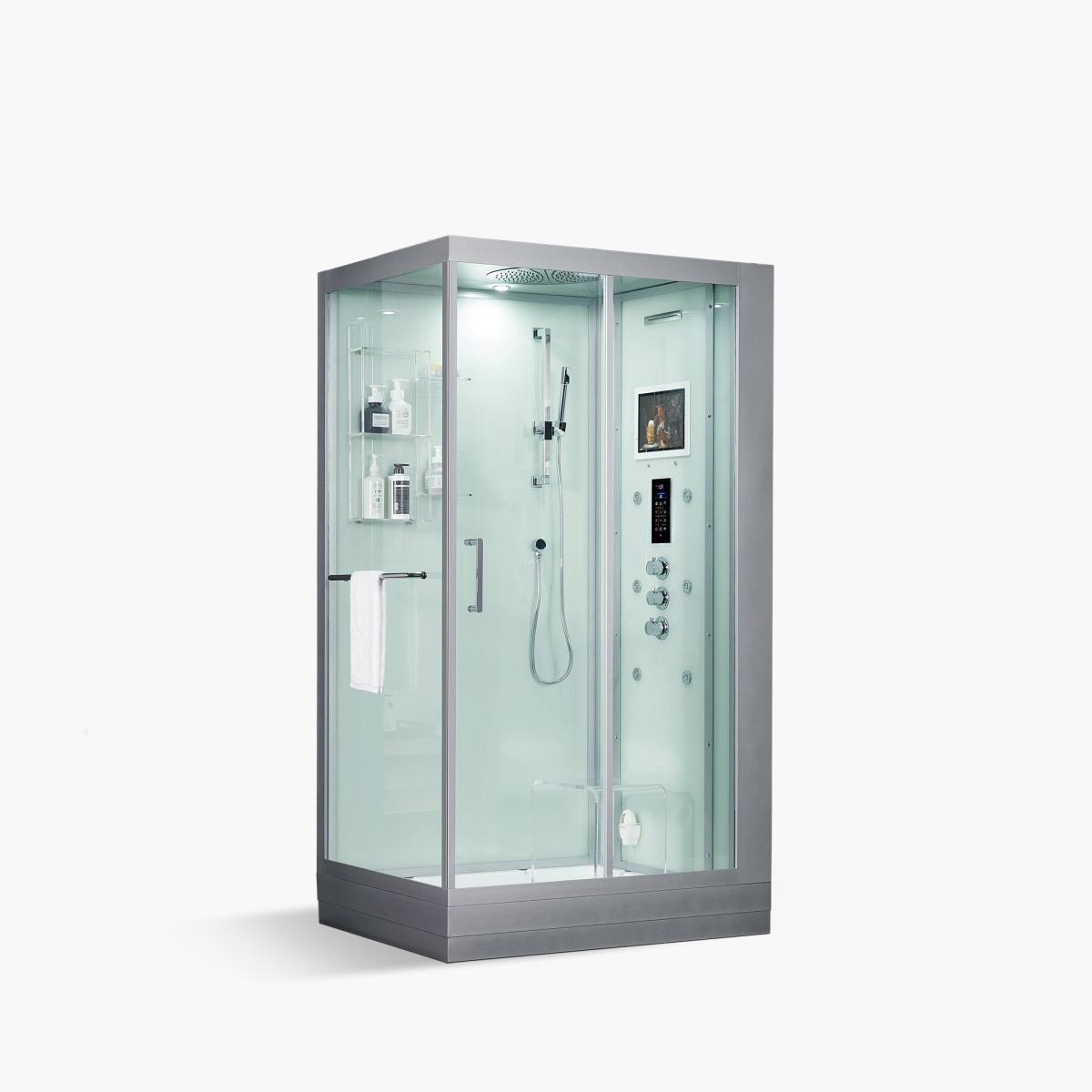204 47 x 33 x 88 in. Lucca Right Steam Shower, White