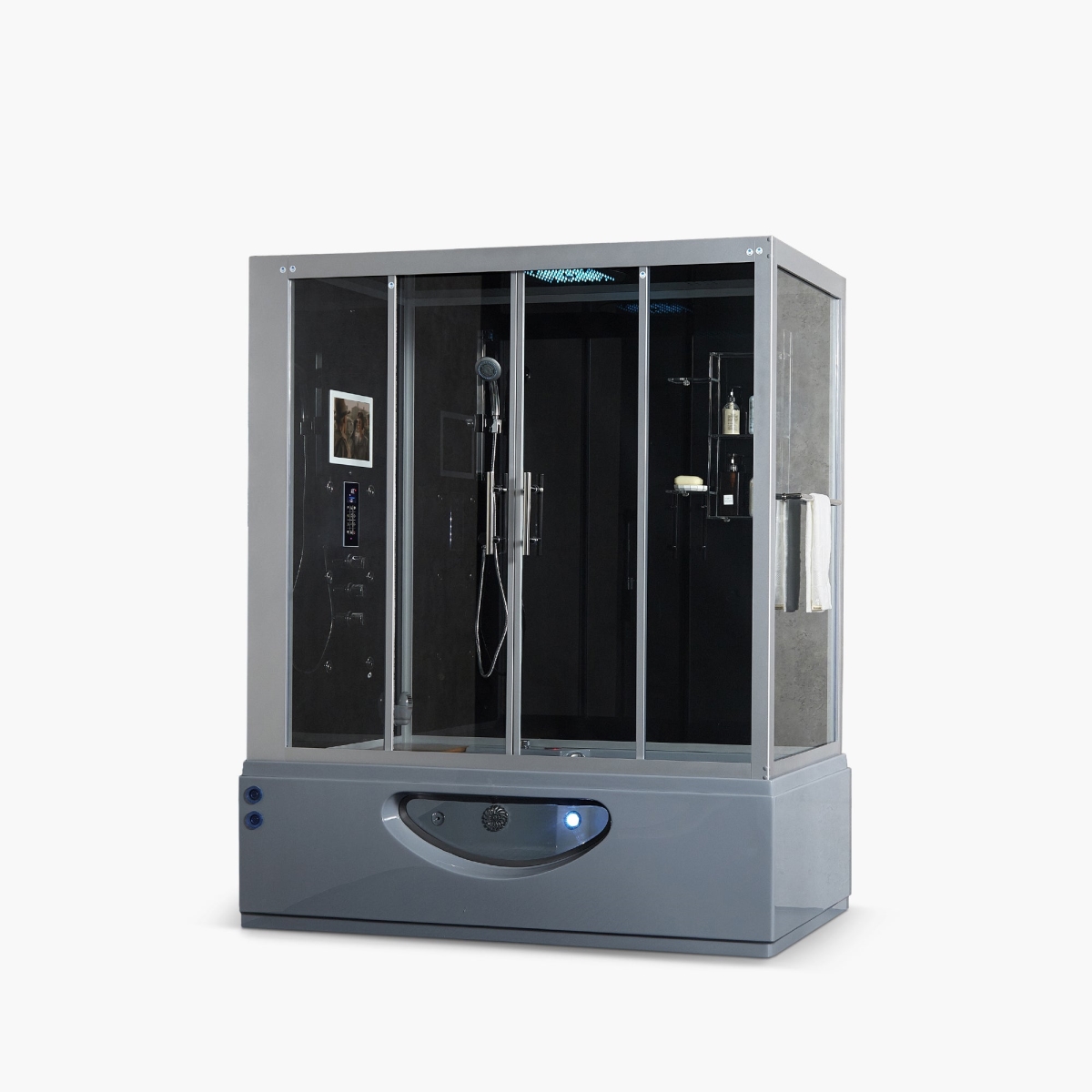 111 71 x 38 x 88 in. Catania Left Steam Shower, Gray