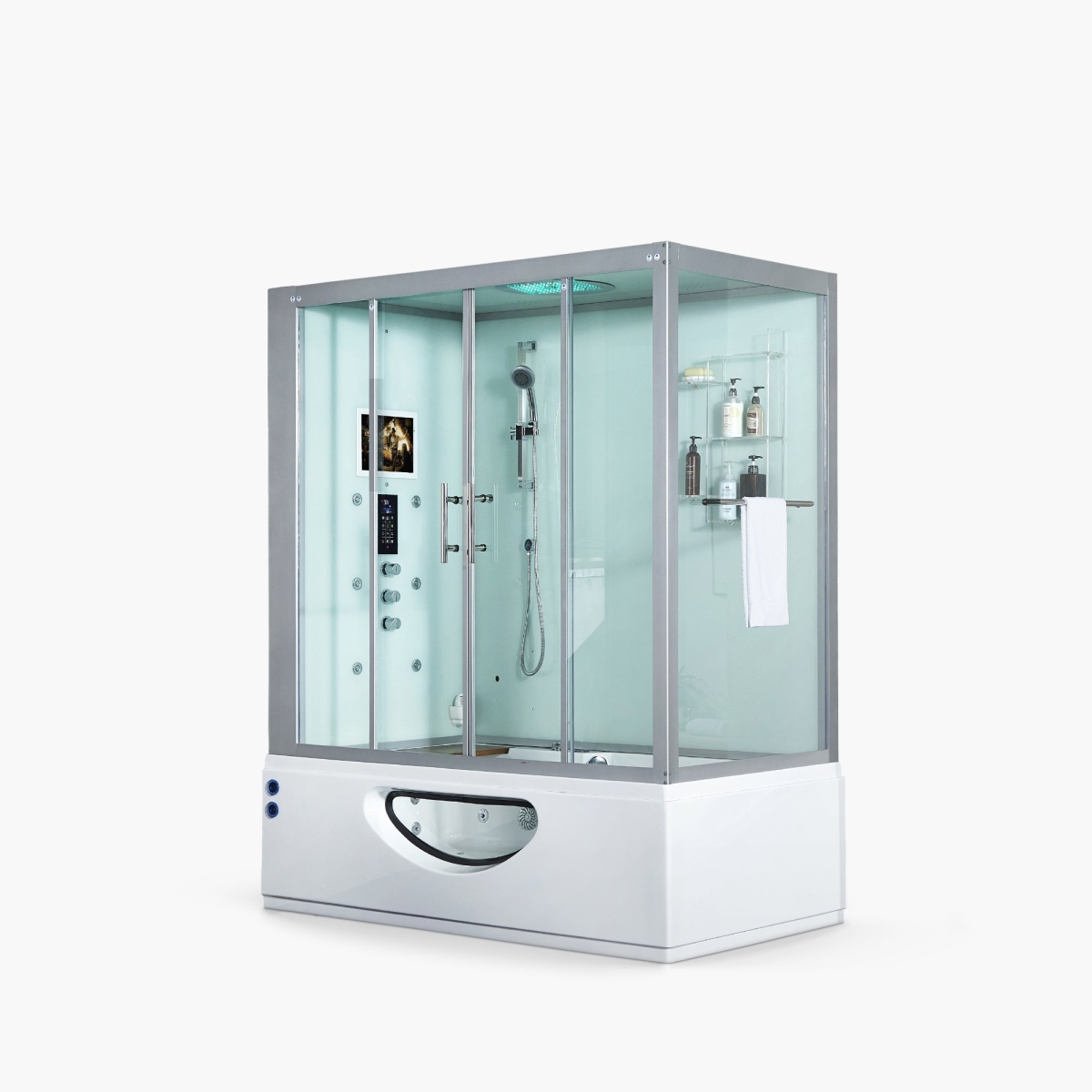 109 71 x 38 x 88 in. Catania Left Steam Shower, White