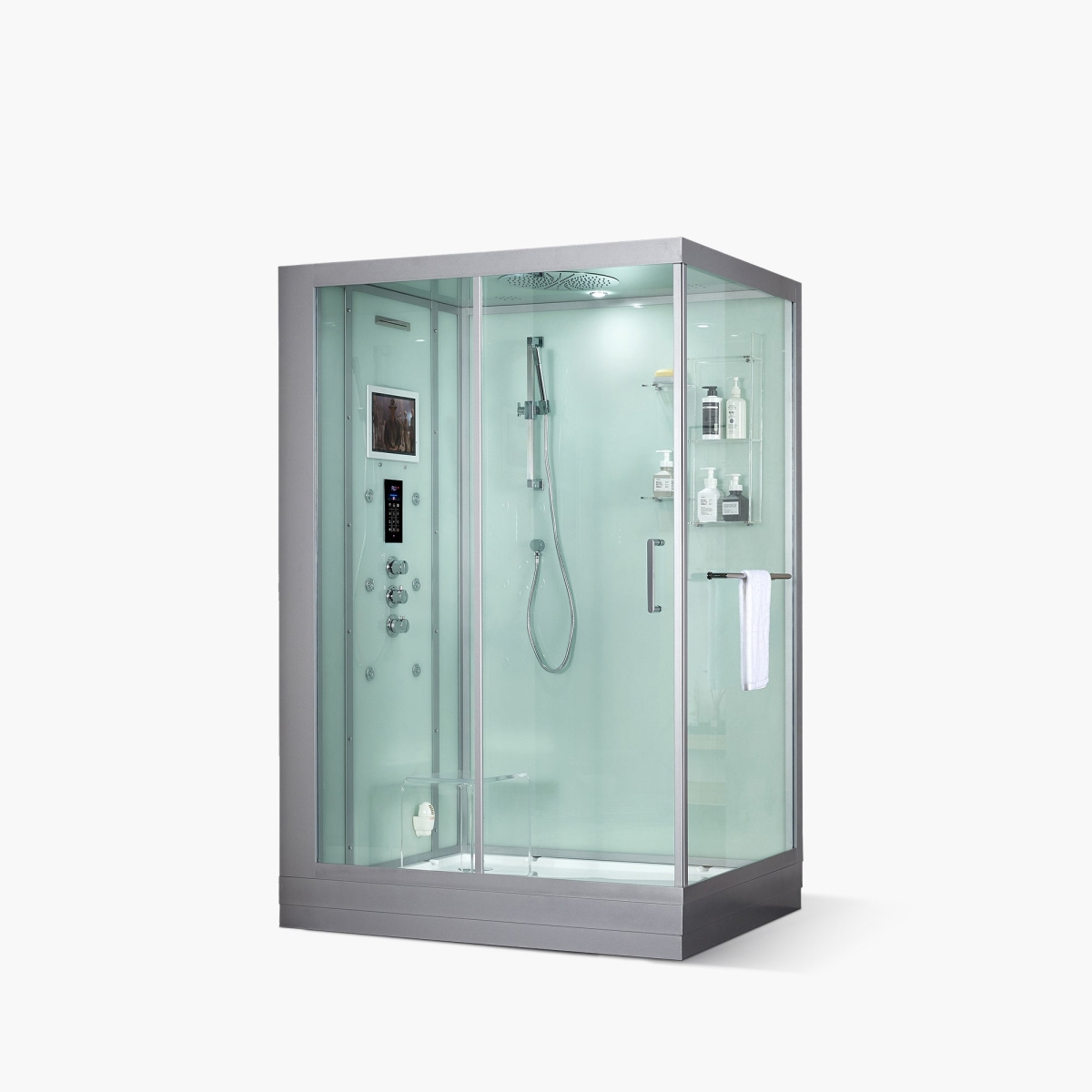 210 57 x 37 x 88 in. Anzio Left Steam Shower, White