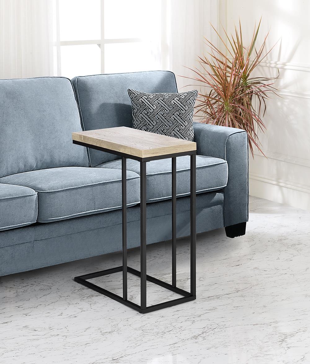 10 x 18 x 25 in. Amelia Chair Side End Table, Taupe & Black