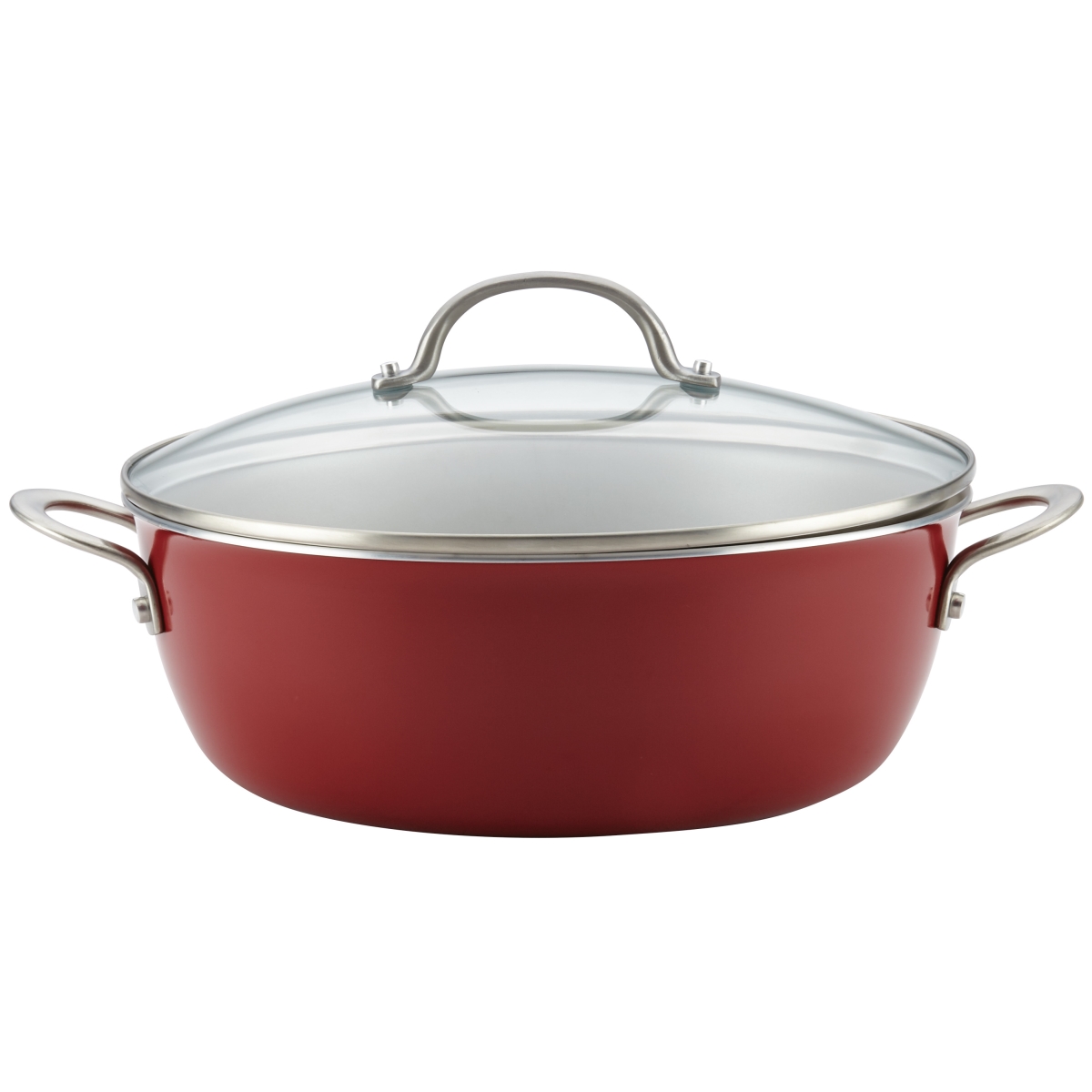 Picture of Ayesha Curry 10128 Porcelain Enamel Nonstick One Pot Meal Stockpot&#44; 7.5 qt. - Sienna Red