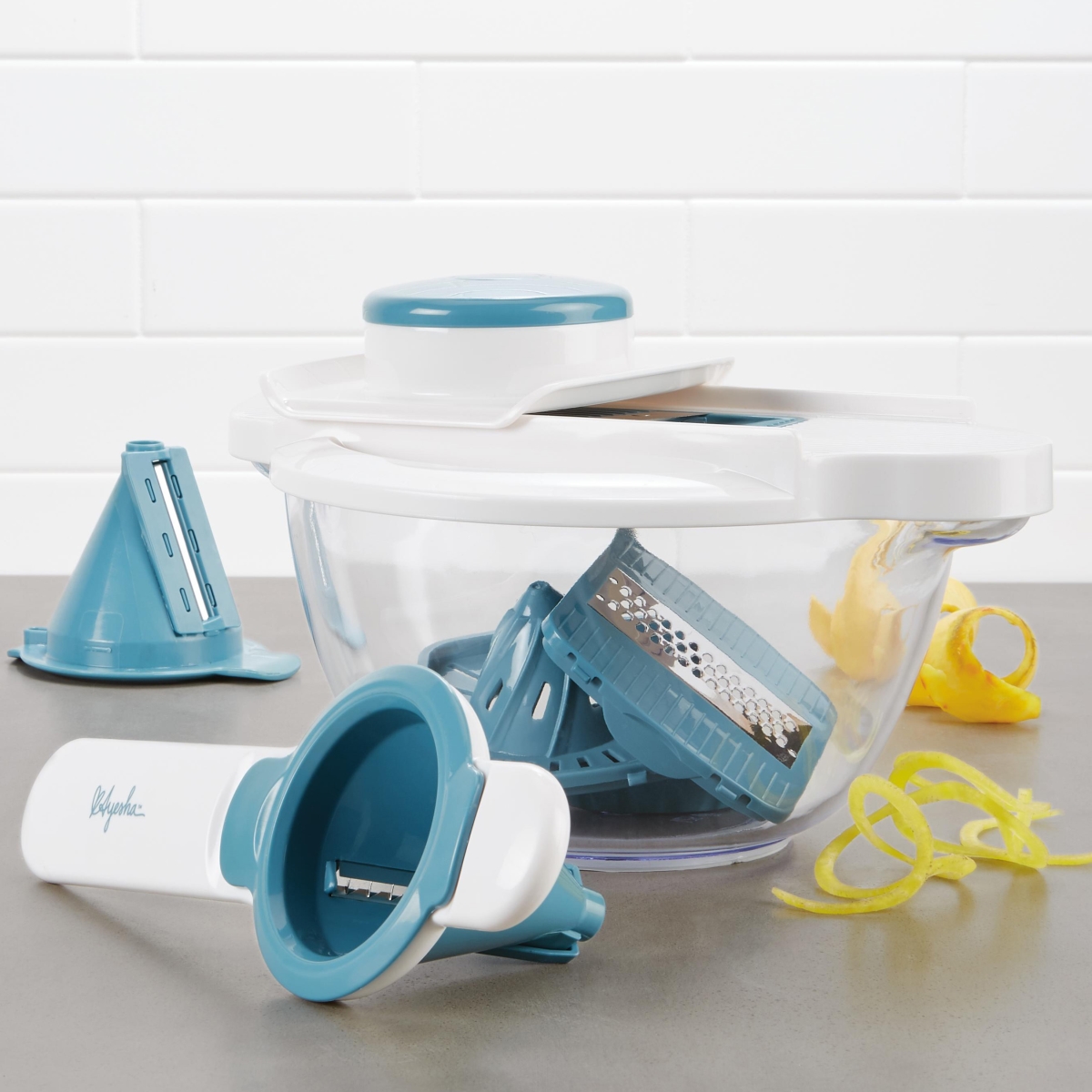 Picture of Ayesha Curry 47504 5-in-1 Mandoline & Spiralizer Set&#44; Twilight Teal