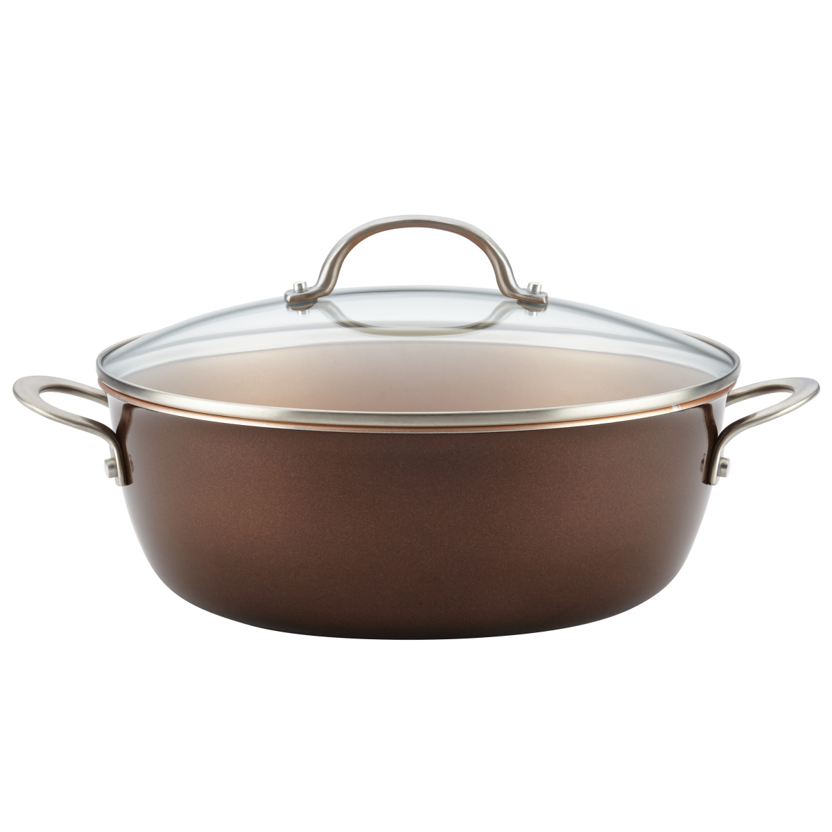 Picture of Ayesha Curry 10130 Porcelain Enamel Nonstick One Pot Meal Stockpot&#44; 7.5 qt. - Brown Sugar