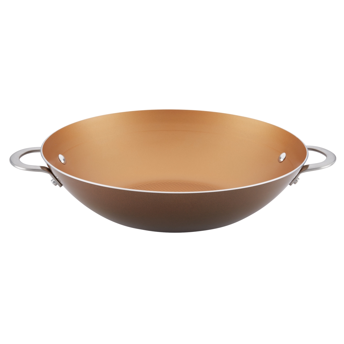 Picture of Ayesha Curry 10382 Porcelain Enamel Nonstick Wok&#44; 14 in. - Brown Sugar