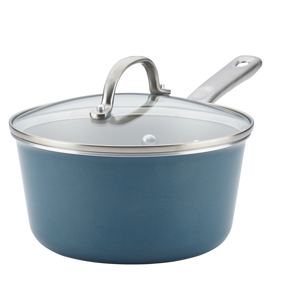 Picture of Ayesha Curry 10751 Porcelain Enamel Nonstick Covered Saucepan&#44; 3 qt. - Twilight Teal