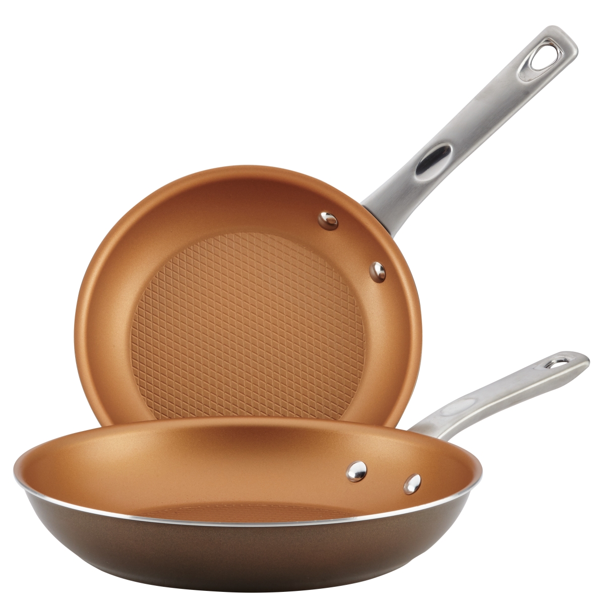 Picture of Ayesha Curry 10763 Porcelain Enamel Nonstick Skillet - Pack of 2, Brown Sugar