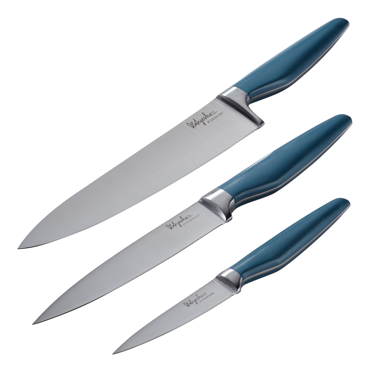 Picture of Ayesha Curry 46955 Japanese Steel Cooking Knife Set&#44; Twilight Teal - 3 Piece