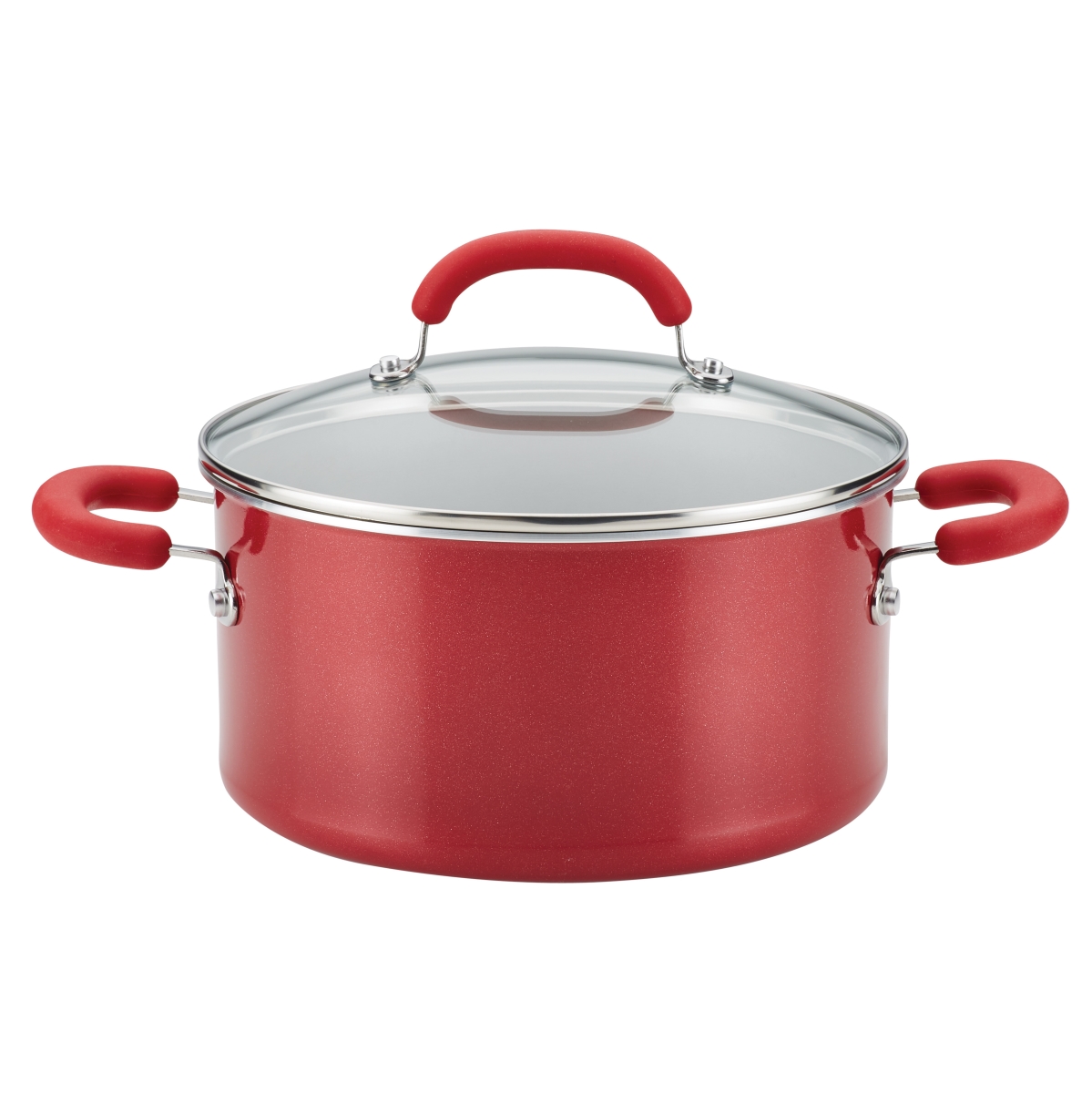 Picture of Rachael Ray 12164 6 qt. Create Delicious Aluminum Nonstick Stockpot - Red Shimmer