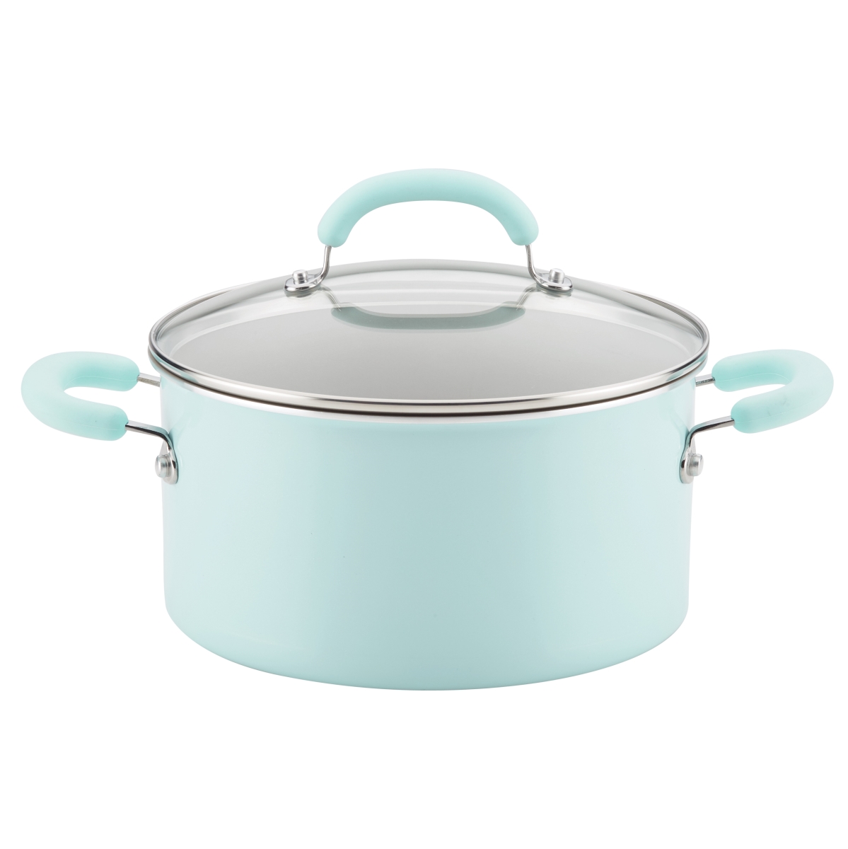 Picture of Rachael Ray 12165 6 qt. Create Delicious Aluminum Nonstick Stockpot - Light Blue Shimmer