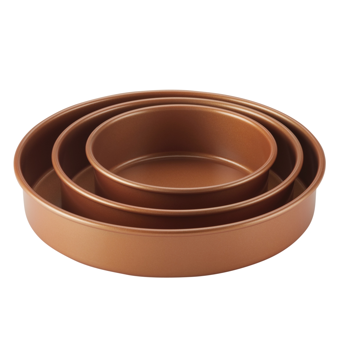 Picture of Ayesha Curry 47707 Bakeware Round Cake Pan Set - Copper&#44; 3 Piece