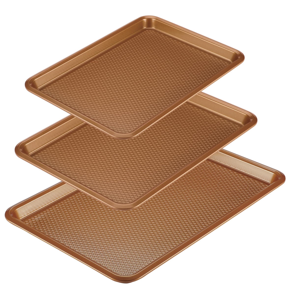 Picture of Ayesha Curry 47708 Bakeware Nonstick Cookie Pan Set - Copper, 3 Piece