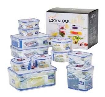 Picture of Lock & Lock HPL825SP11 Easy Essentials Assorted Food Storage Container Set&#44; Clear - 22 Piece