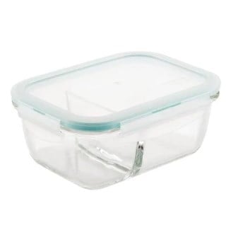Picture of Lock & Lock LLG429C 25 oz Purely Better Glass Divided Rectangular Food Storage Container&#44; Clear