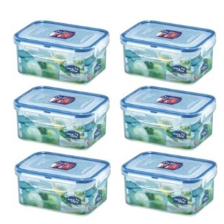 Picture of Lock & Lock HPL811S6 20 oz Easy Essentials Rectangular Food Storage Container&#44; Clear - Set of 6