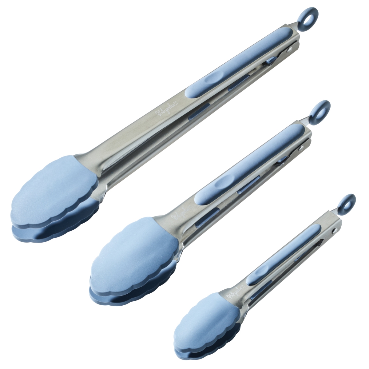 Picture of Ayesha Curry 48353 Tools & Gadgets Locking Tongs Kitchen Utensil Set&#44; Anchor Blue - 3 Piece