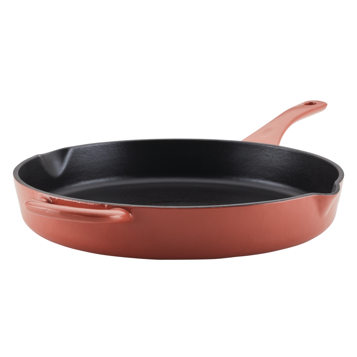 Picture of Ayesha Curry 48439 12 in. Enameled Cast Iron Induction Skillet with Helper Handle & Pour Spouts&#44; Redwood Red