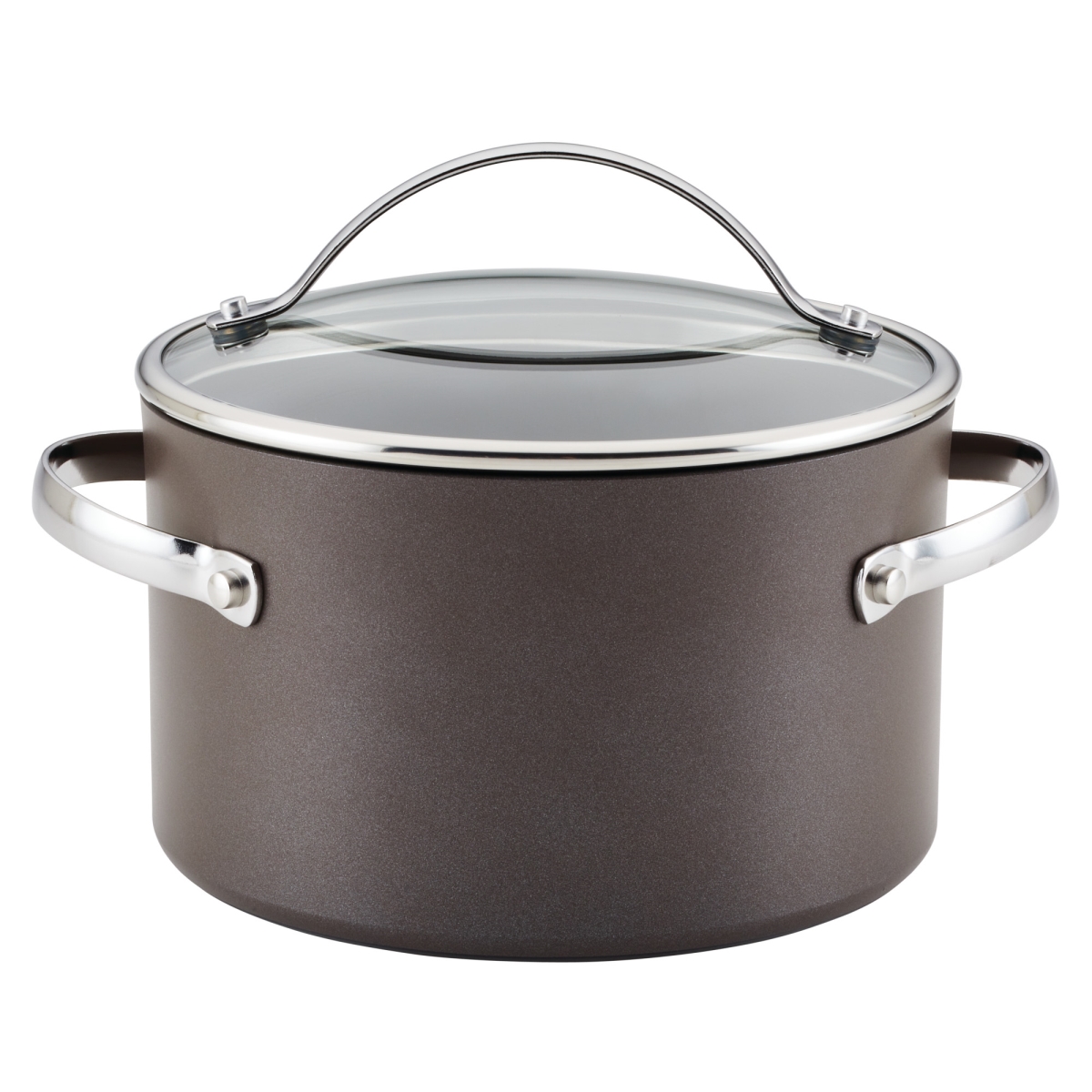 Picture of Ayesha Curry 80294 4 qt. Hard Anodized Collection Nonstick Saucepot with Lid, Charcoal