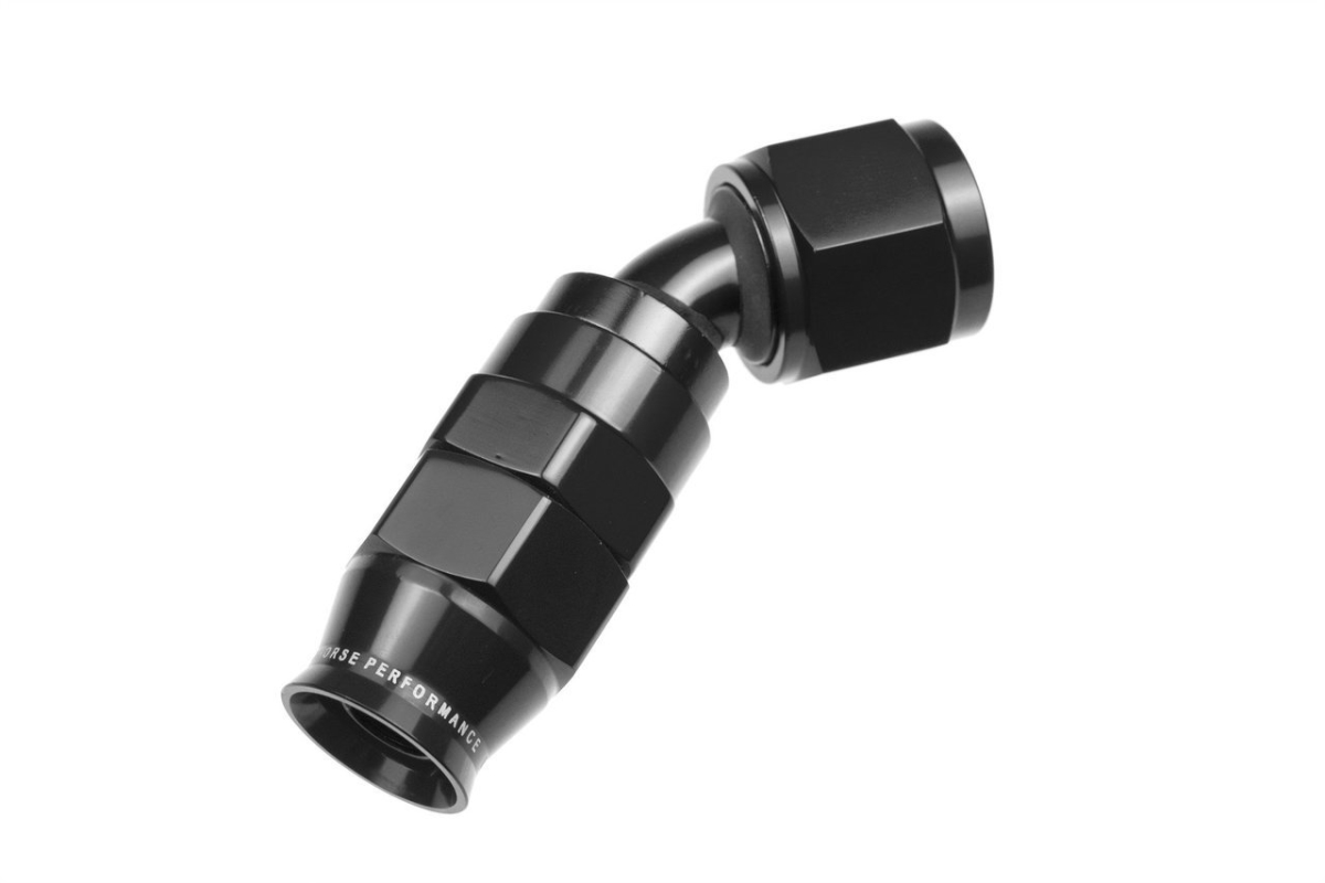 RHP1245-04-2 4AN 45 deg PTFE Reusable Hose End, Black