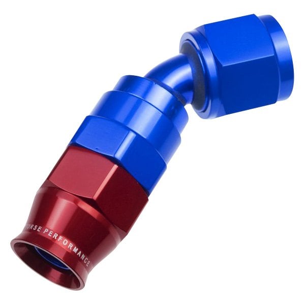 RHP1245-06-1 6AN 45 deg PTFE Reusable Hose End, Blue