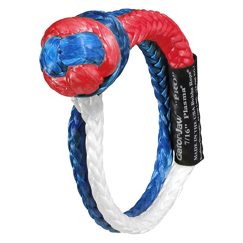 Bubba Rope 7/16 Inch Gator-Jaw PRO Synthetic Soft Shackle, Patriot - 176745PROPAT