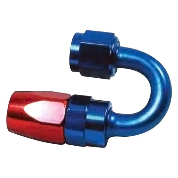 180 deg Swivel Aluminum Hose End, Red & Blue -12An