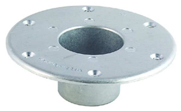 Pedestal Base, Round Flush Mount, 6" Diameter x 2" Height, 6 Mounting Holes, Chrome Plated